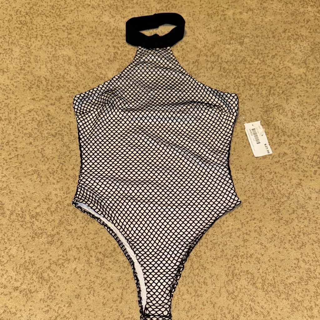 Mystique Boutique Black And White Mesh Bodysuit